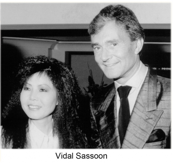 Vidal Sassoon wearing a handsome evening suite by Susanna Beverly Hills