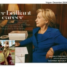 Hillary Clinton wears the navy famous pantsuit 