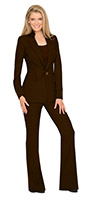 Carol Burnett wears a black pantsuit designed by Susanna Beverly Hills