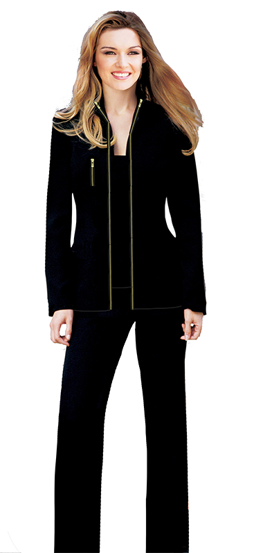 Black Pantsuit with Gold Zippers